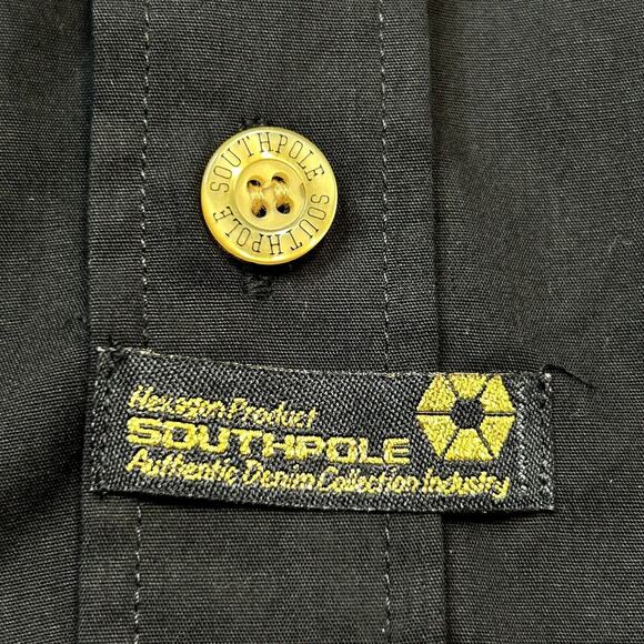 Southpole Hexagon Product Skulls Shirt Mens XL Button Up Black Big Logo NEW - Picture 5 of 9